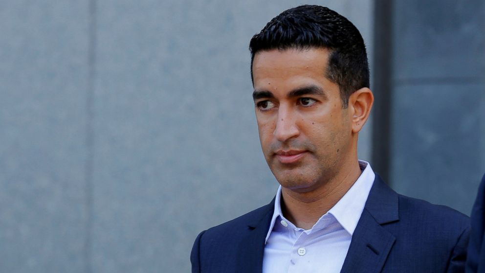 Sanjay Valvani departs Federal Court after a hearing following his arrest in New York, June 15, 2016.