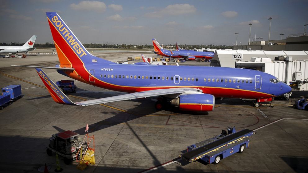 Southwest Airlines planes are seen at LAX airport in Los Angeles, Calif., Oct. 22, 2015. 