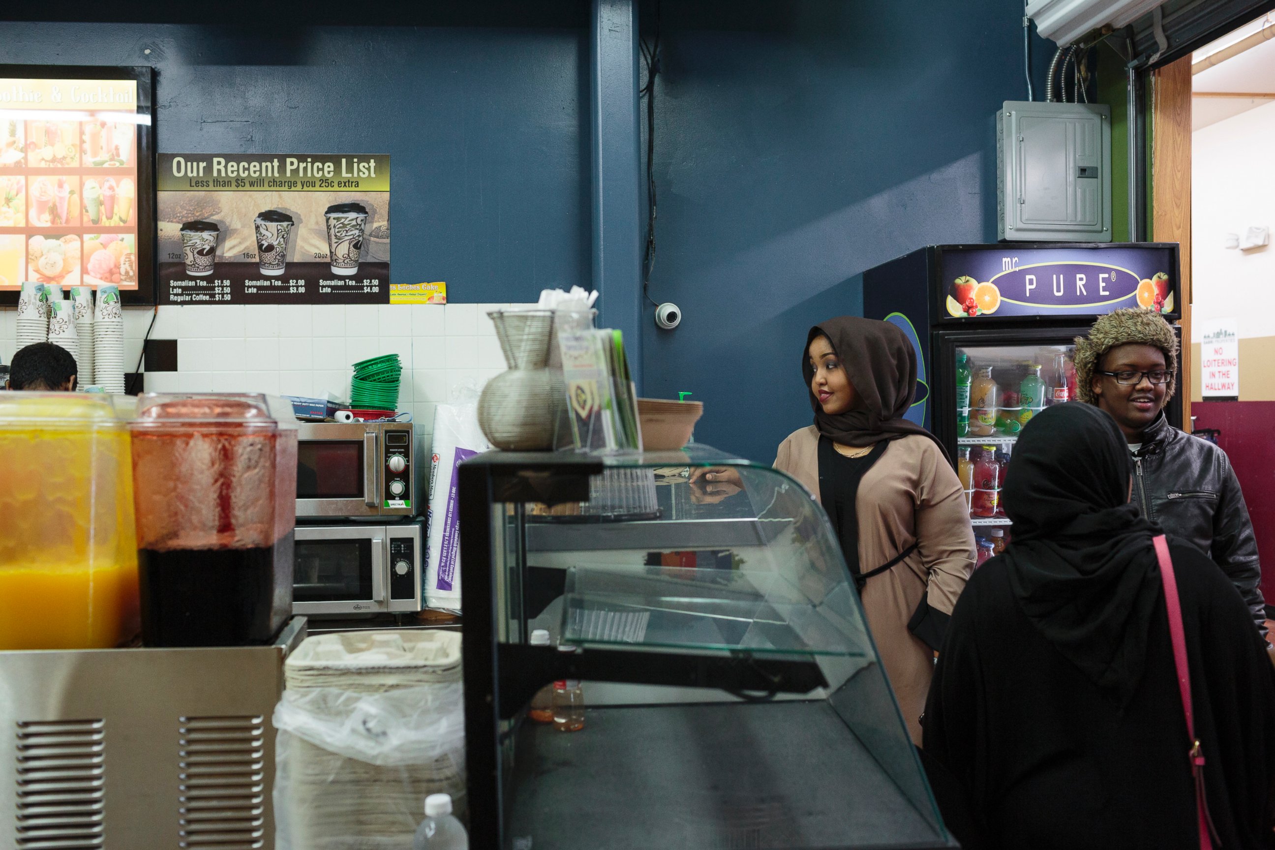 PHOTO: A group of students gather at the Somali mall, otherwise known as Karmel, in Minneapolis, Feb. 20, 2017. Karmel attracts many individuals from the Somali community, offering a hub of local foods and home to over 200 vendors.