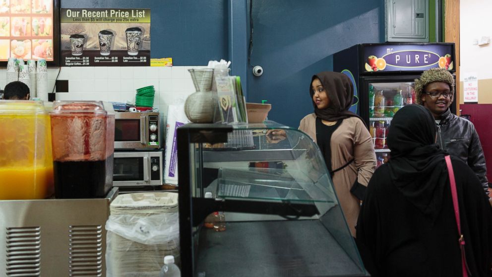 PHOTO: A group of students gather at the Somali mall, otherwise known as Karmel, in Minneapolis, Feb. 20, 2017. Karmel attracts many individuals from the Somali community, offering a hub of local foods and home to over 200 vendors.