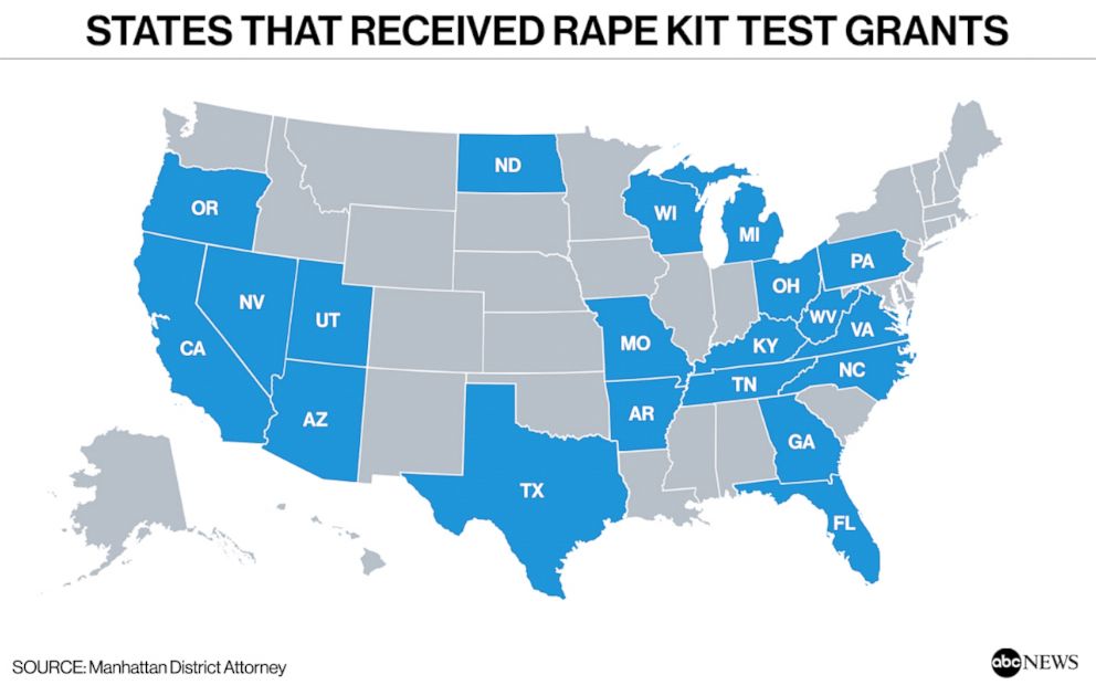 PHOTO: STATES THAT RECEIVED RAPE KIT TEST GRANTS