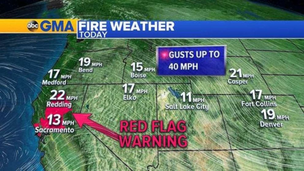 PHOTO: 22 large uncontained wildfires are burning in the western U.S. from California to Montana.