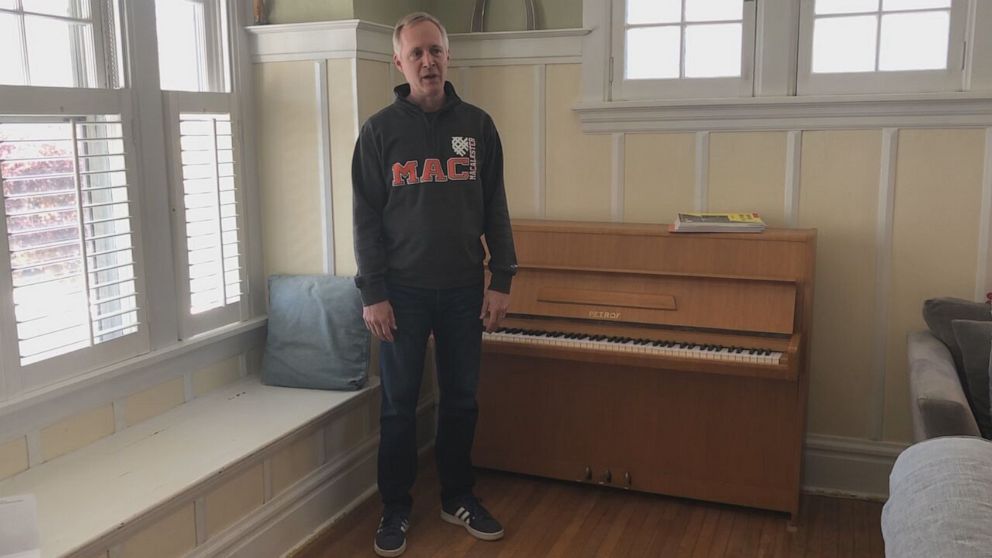 PHOTO: Rob Foley pictured with a piano he is donating to "Pianos for People."