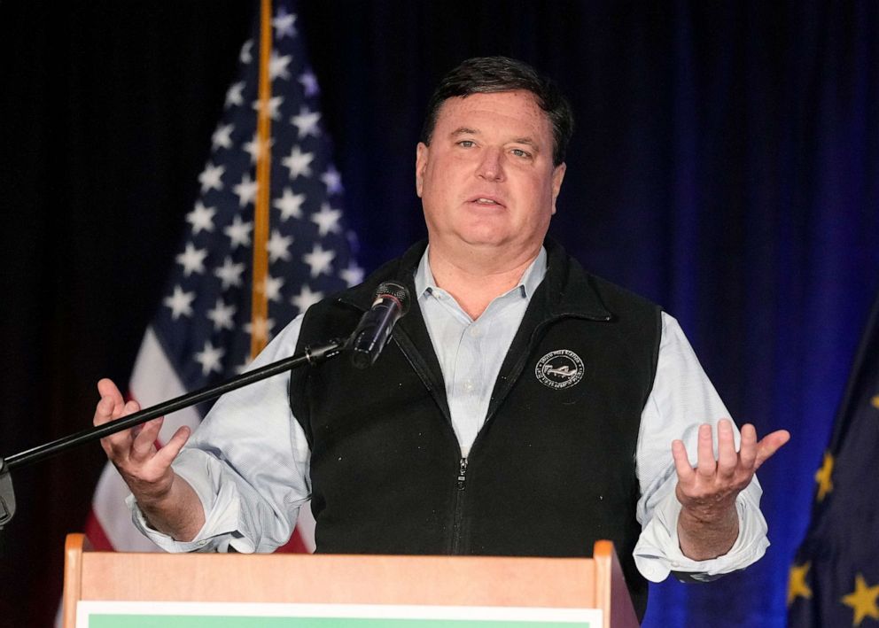 PHOTO: Indiana Attorney General Todd Rokita speaks on Nov. 8, 2022, in Schererville, Ind.