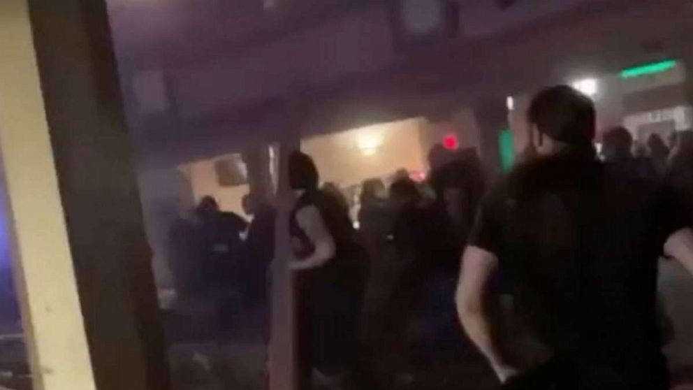 PHOTO: One person died after a roof collapse at the Apollo Theater in Belvidere, Illinois, on Friday night, officials said. At least 28 more were transported to the hospital -- five with severe injuries, according to officials.