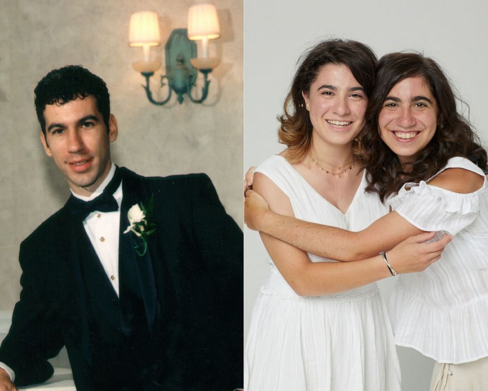 PHOTO: Steven Russin pictured alongside a 2021 photo of his daughters. 