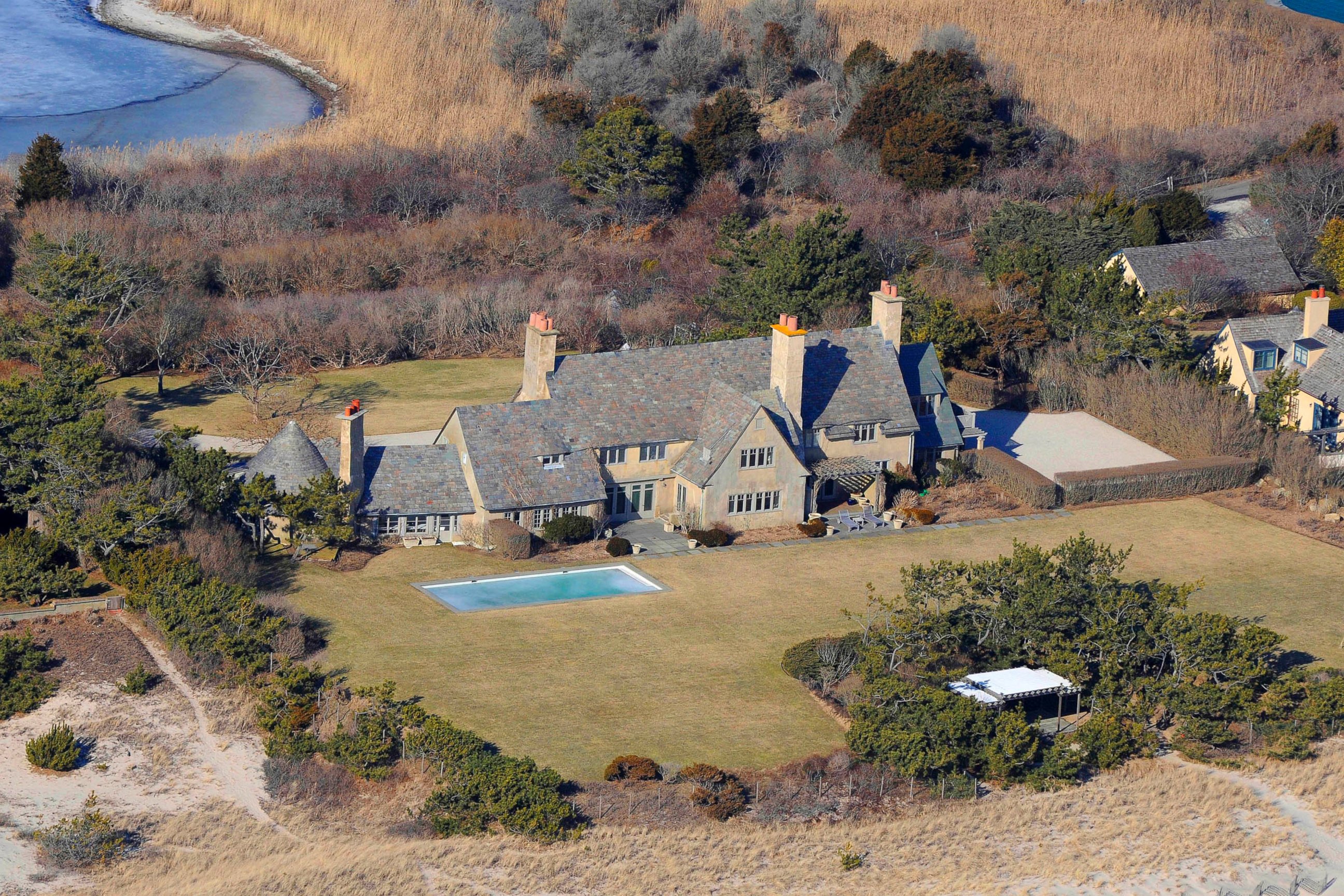 PHOTO: An undated file photo of the house is seen before the massive fire destroyed a house in East Hampton, N.Y. The ten bedroom waterfront mansion was totally destroyed in the blaze. 