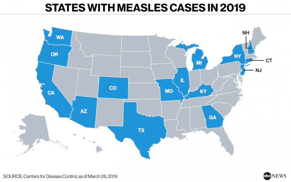 PHOTO: States with Measles Cases in 2019