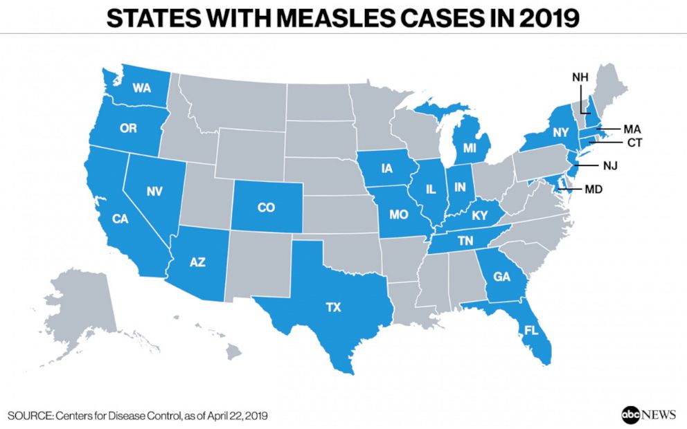 PHOTO: States with Measles Cases in 2019