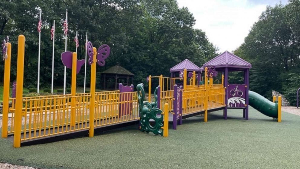 PHOTO: Where Angels Play Playground in Watertown, CT is dedicated to Dawn Lafferty Hochsprung, principal of Sandy Hook Elementary school, who was one of the 26 educators and children who died in the shooting on December 19th, 2012. 