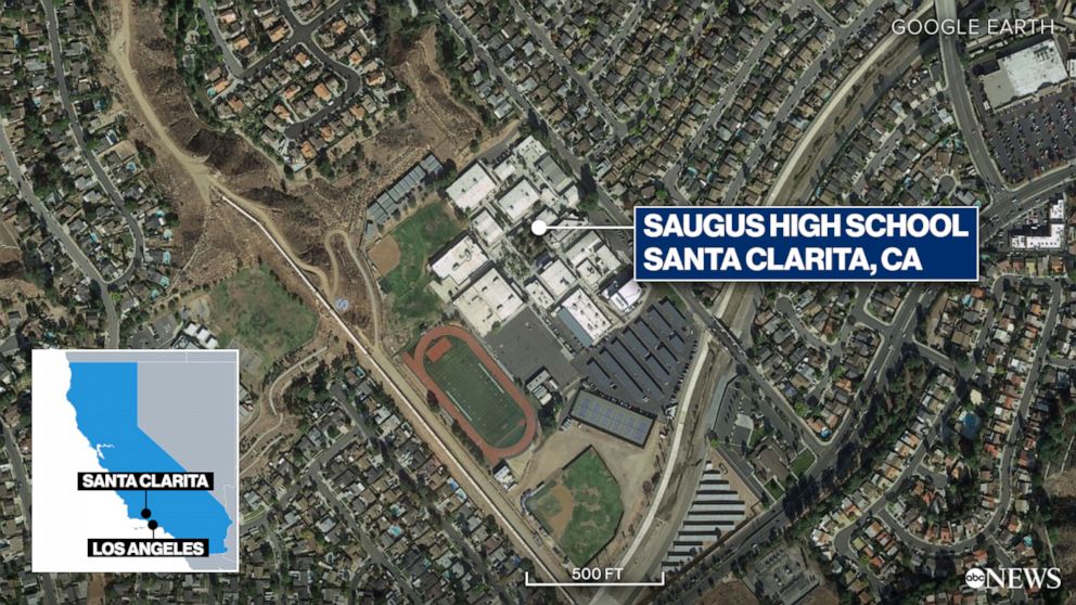 Saugus High School Campus Map Police seek motive in California school shooting that killed 2 