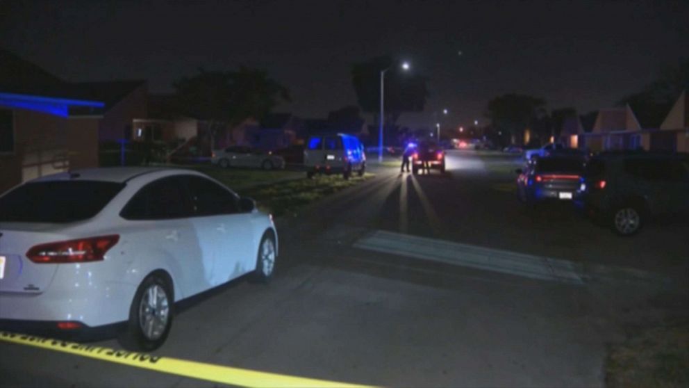 PHOTO: Miami-Dade police investigate the scene of a drive-by shooting on Feb. 11, 2018, that left three people wounded, including Shakena Jefferson.  