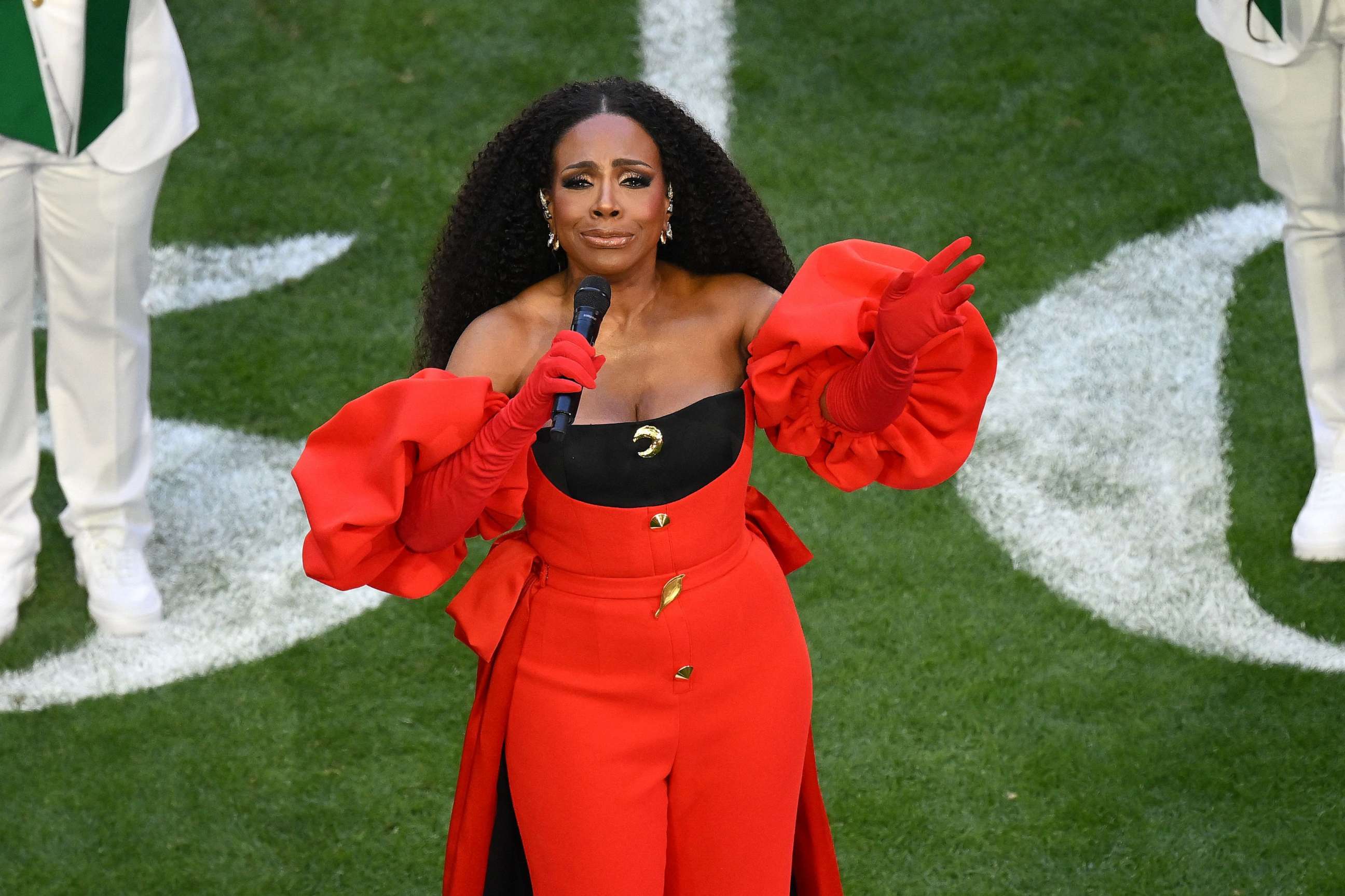 PHOTO: Sheryl Lee Ralph performs "Lift Every Voice and Sing" prior to Super Bowl LVII, Feb. 12, 2023, in Glendale, Arizona.