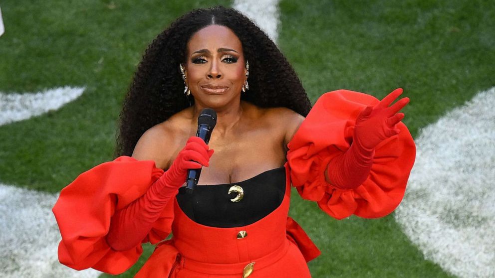 PHOTO: Sheryl Lee Ralph performs "Lift Every Voice and Sing" prior to Super Bowl LVII, Feb. 12, 2023, in Glendale, Arizona.