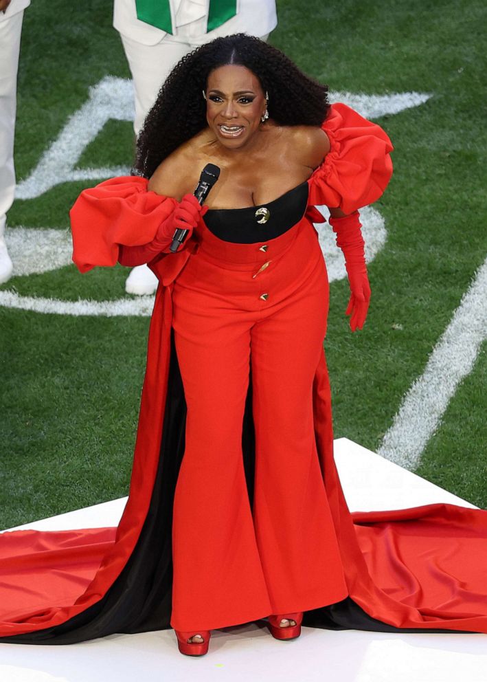 PHOTO: Sheryl Lee Ralph performs "Lift Every Voice and Sing" prior to Super Bowl LVII, Feb. 12, 2023, in Glendale, Arizona.