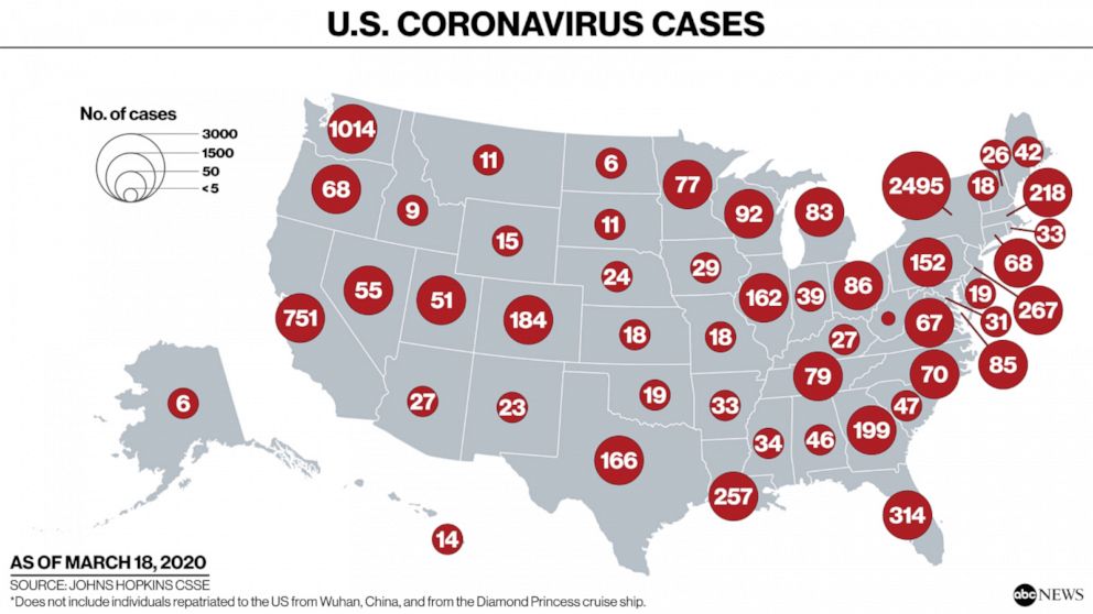 Image result for us coronavirus map