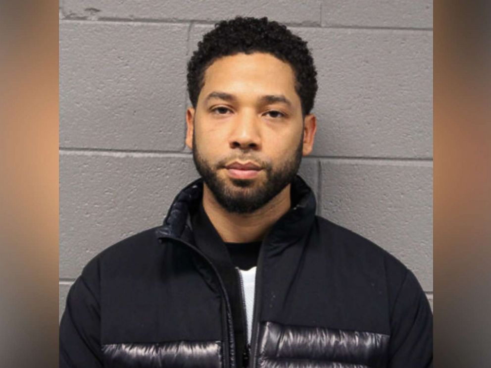 PHOTO: Jussie Smollett is pictured in a police mugshot after being charged with making a false police report.