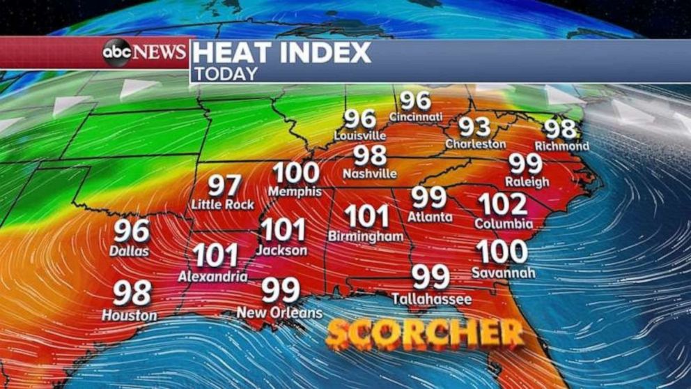 PHOTO: A heatwave in the Southeast will continue throughout the day.