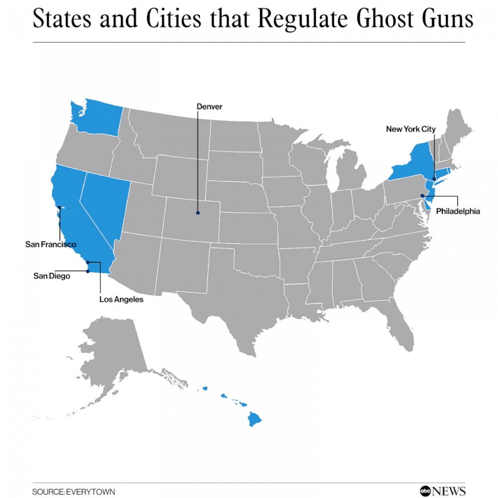 PHOTO: States and Cities that regulate ghost guns