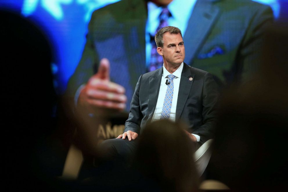 PHOTO: Kevin Stitt, governor of Oklahoma, listens during the Conservative Political Action Conference (CPAC) in Dallas, July 10, 2021.