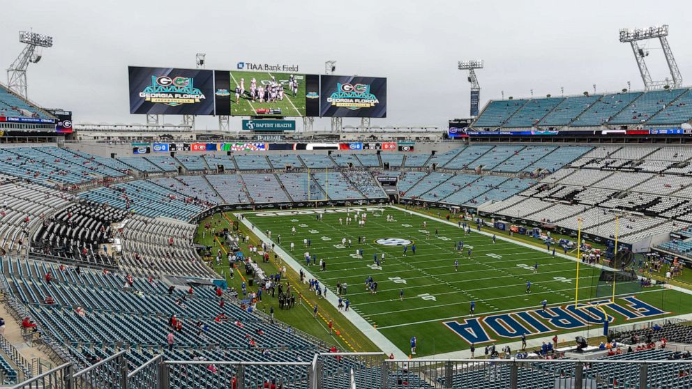 PHOTO: General view before the start of a game between the Georgia Bulldogs and the Florida Gators at TIAA Bank Field on Oct. 29, 2022, in Jacksonville, Fla.