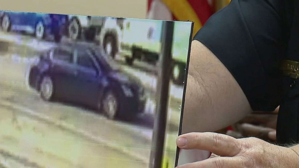 PHOTO: Lakeland Police Chief Sam Taylor shows a photo of the car where the gunmen shot from in a press conference in Lakeland, Fl., following a shooting on Jan. 30, 2023.