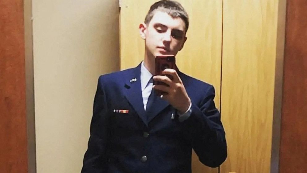 PHOTO: An undated picture shows Jack Douglas Teixeira, a 21-year-old member of the Air National Guard, who was arrested by the FBI, over his alleged involvement in leaks online of classified documents, posing for a selfie at an unidentified location.