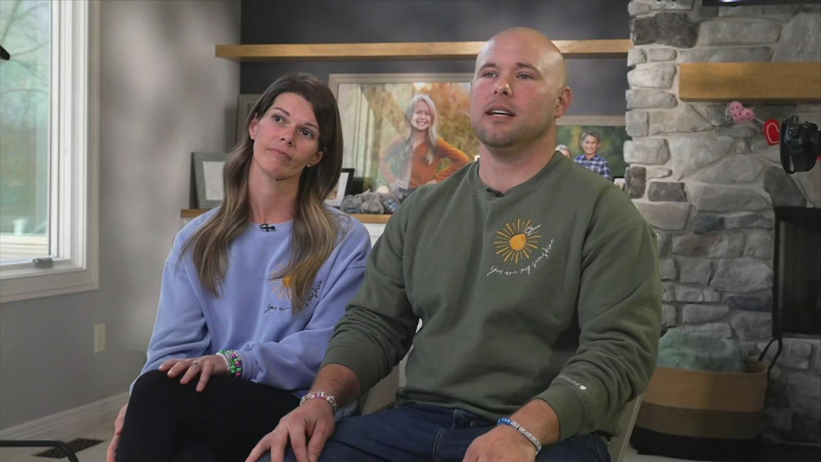 PHOTO: Therese and Jason Mattingly, parents of 7-year-old Sloan Mattingly, speak with ABC News, Mar. 13, 2024.