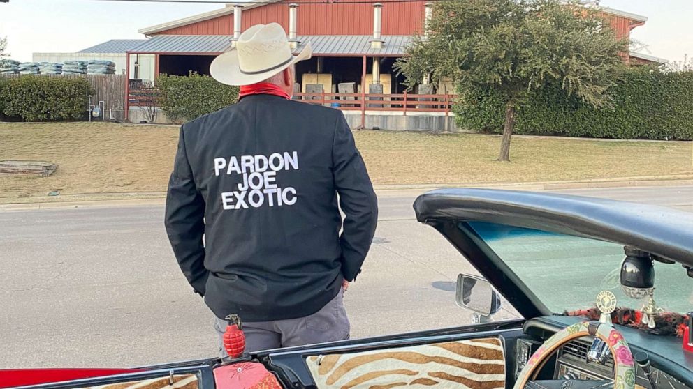 PHOTO: Eric Love is a Fort Worth-based private investigator working with Joe Exotic, real name Joseph Maldonado-Passage, on his pardon case. He's seen here in Fort Worth by his custom "Tiger King" car on December 7, 2020.