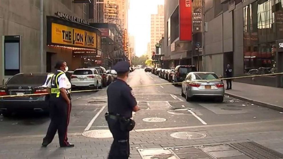 PHOTO: A 21-year-old marine who was visiting Times Square in New York City is recovering in hospital from a gunshot wound suffered after gunfire erupted between street vendors on Sunday, June 27, 2021.