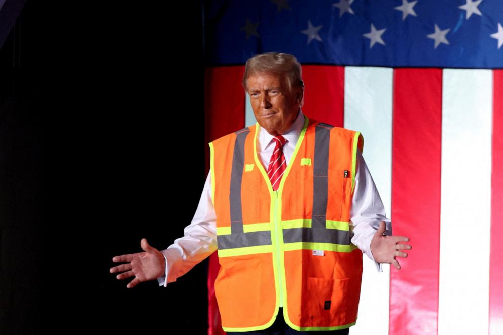 PHOTO: Republican presidential nominee and former President Donald Trump attends a rally in Green Bay, Wisconsin, on Oct. 30, 2024.