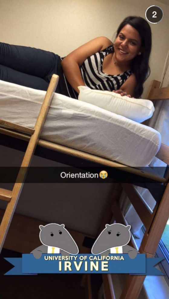 PHOTO: Ana Laura Govea Grajeda poses in her freshman dorm at the University of California, Irvine.