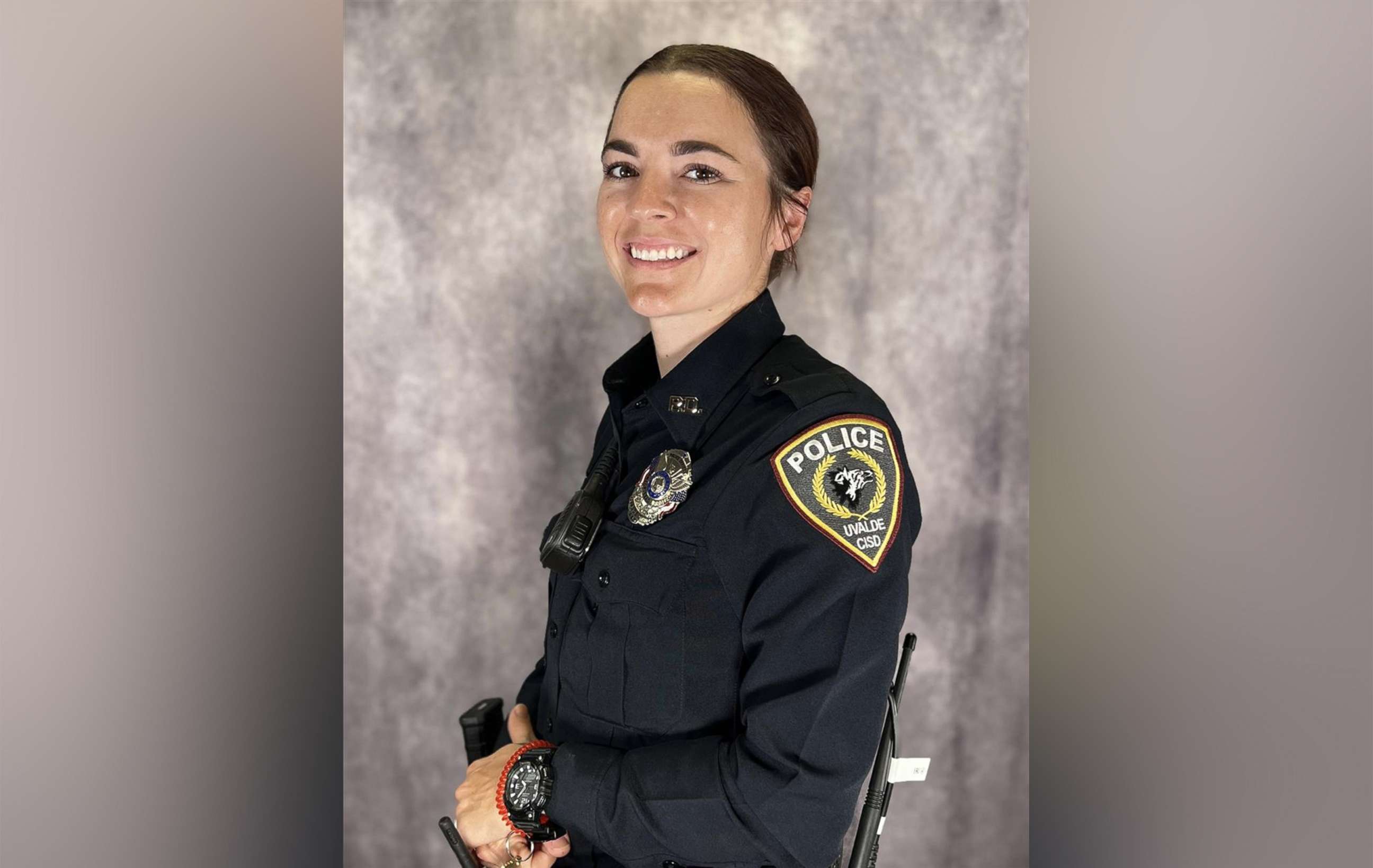 PHOTO: Crimson Elizondo, a former Uvalde School District Police Officer and former Texas State Trooper, is pictured in an undated official portrait.