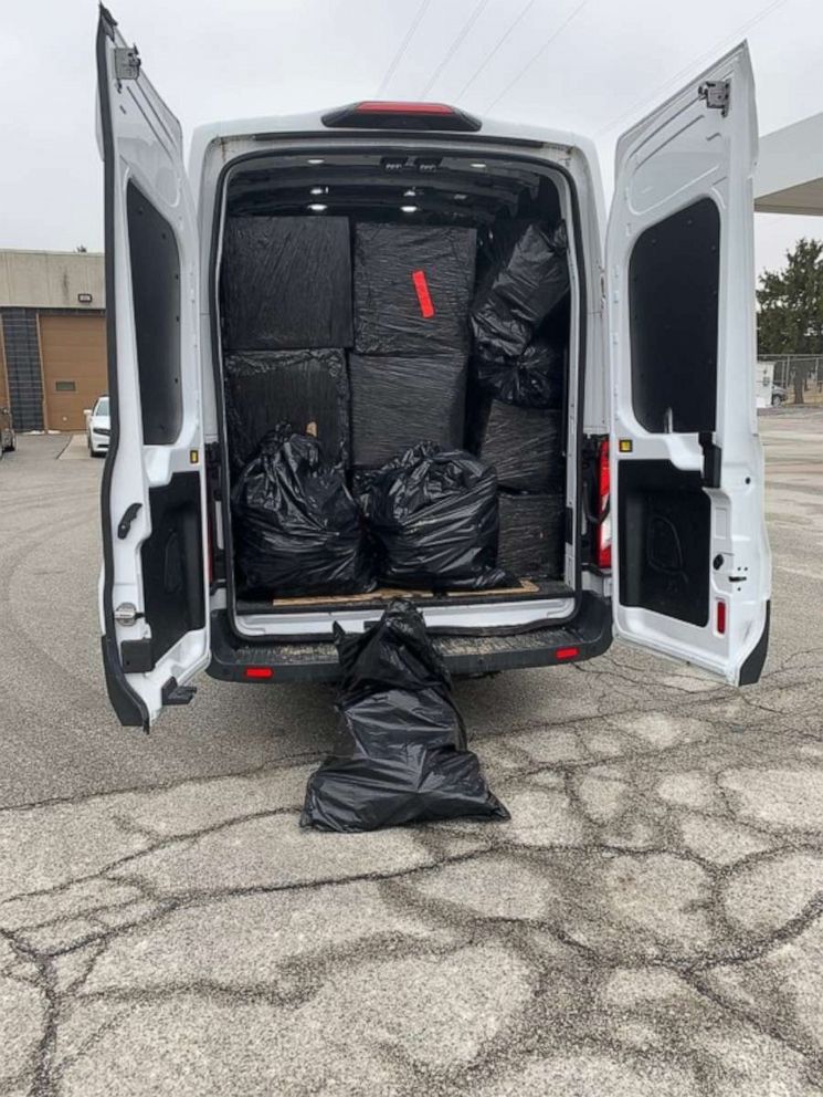 PHOTO: More than half a ton of marijuana with a street value upwards of $8 million was discovered by a sharp-nosed police dog during a routine traffic stop in northwest Indiana on Tuesday, March 16, 2021.