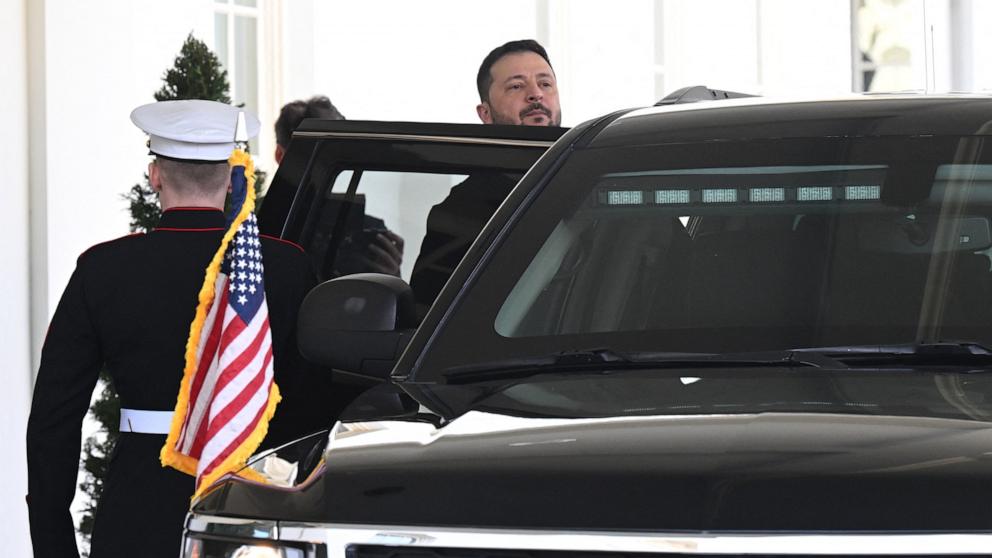PHOTO: Ukraine's President Volodymyr Zelensky leaves the White House after meeting with President Donald Trump, in Washington, Feb. 28, 2025.