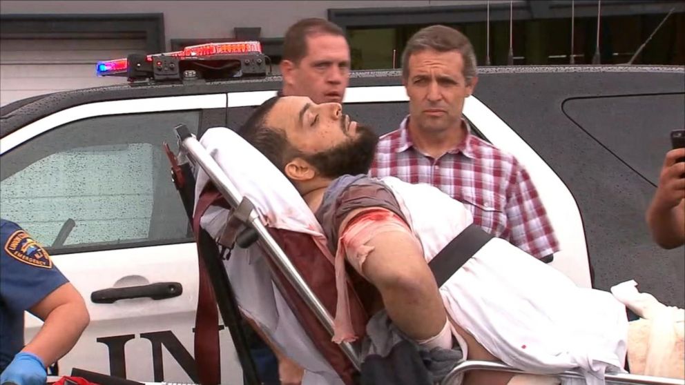 PHOTO: A suspect believed to be Ahmad Khan Rahami, earlier named as a "person of interest" in the New York City and New Jersey bombings, was taken into custody in New Jersey, Sept. 19, 2016.