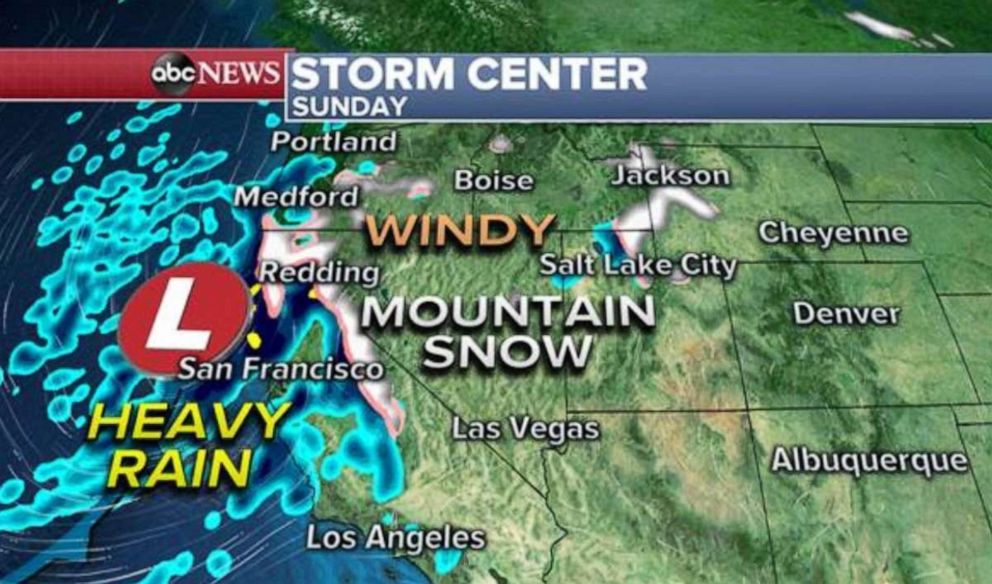 PHOTO: Attention immediately turns to a pair of storms coming into the west, with major impacts likely through the next few days – especially in California. 