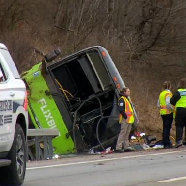 The tour bus was traveling from Montreal to New York City when the incident occurred on Friday, officials said.