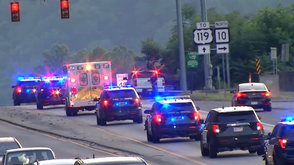 PHOTO: The procession for fallen West Virginia State Trooper Sgt. Cory Maynard