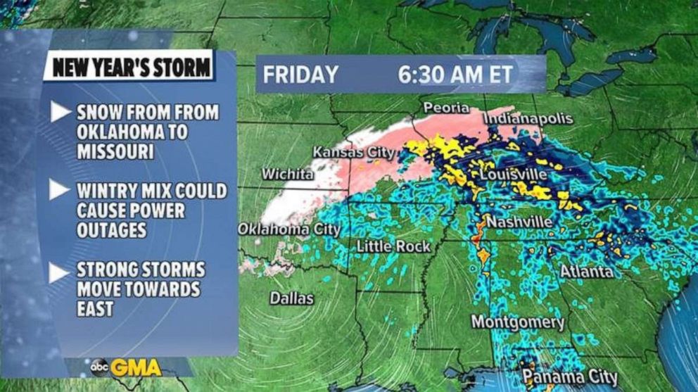 PHOTO:  Meanwhile, the wintry mix will arrive in much of Pennsylvania and New York State on Friday. In all cases, excessive wintry mix could result in downed trees, power outages and dangerous roadways.