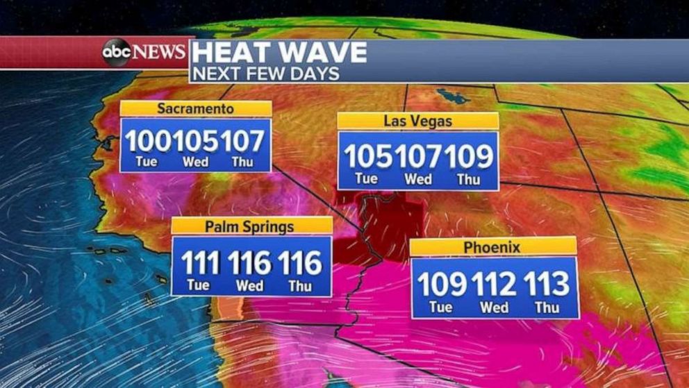 High temperatures are expected to surpass 115 degrees in some areas.