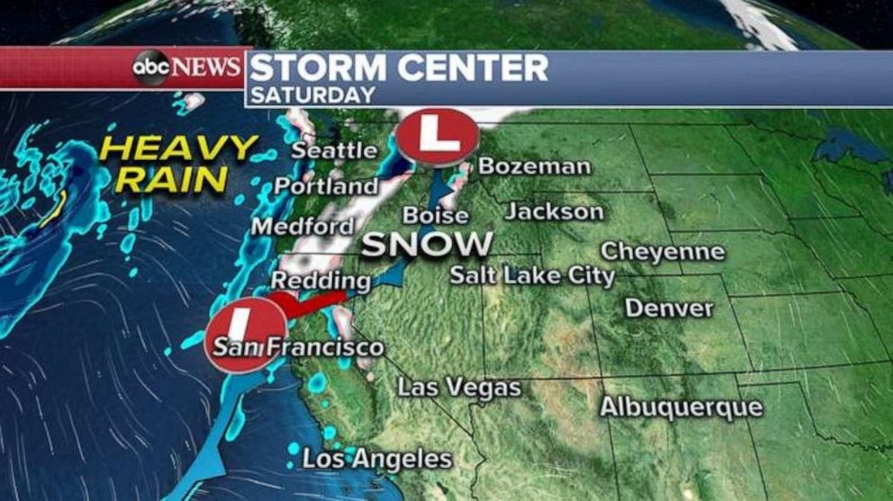 PHOTO: The snow should remain rather light, but 2 to 4 inches will be possible in parts of northern California and parts of Oregon on Saturday. 
