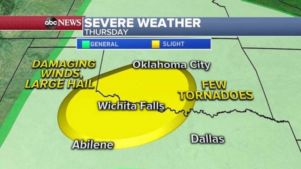 PHOTO: Now a new storm is moving out of the Rockies and into the Plains, where severe weather in the forecast for Thursday.