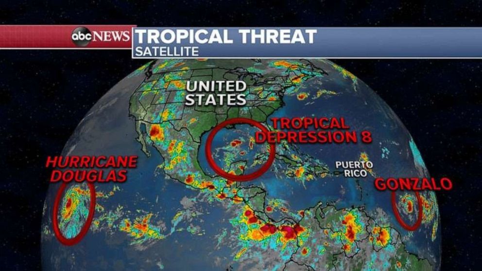 PHOTO: There are three systems from the Atlantic to the Pacific Ocean that could threaten the U.S.and Caribbean with tropical rain and wind. with tropical rain and wind.