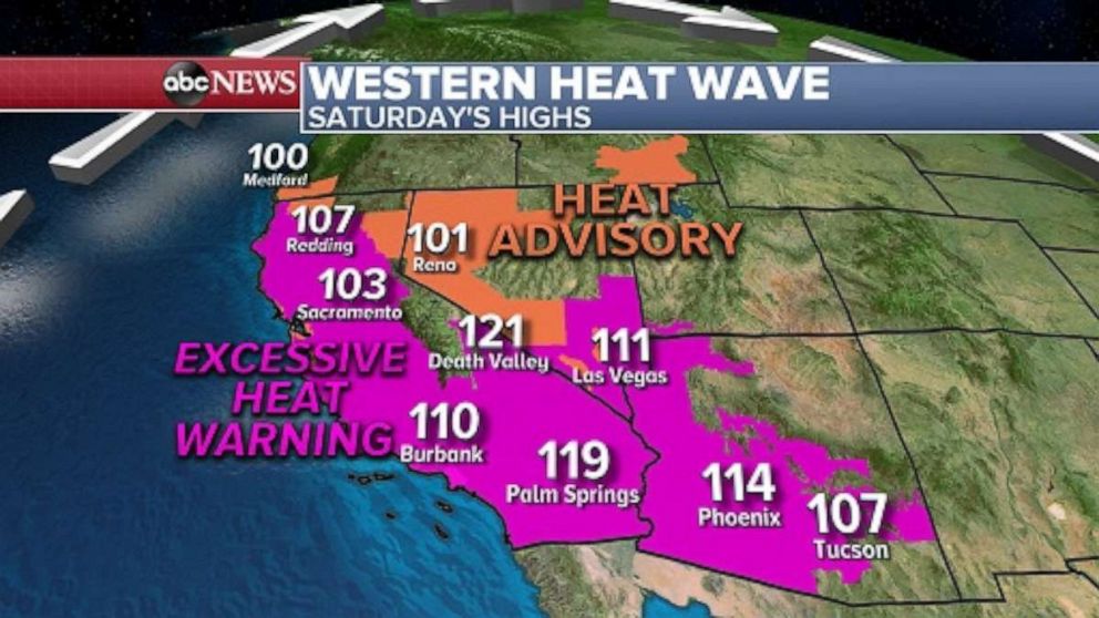 PHOTO: Numerous record high temperatures are possible this weekend from California to Washington. High temperatures will reach the triple digits in Los Angeles on Sunday.