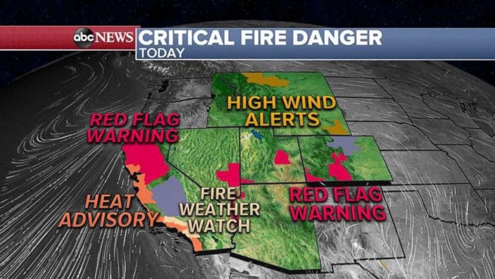 PHOTO: In southern California, record heat and bone dry conditions combined with gusty winds helped spread the Bruder Fire east of Los Angeles