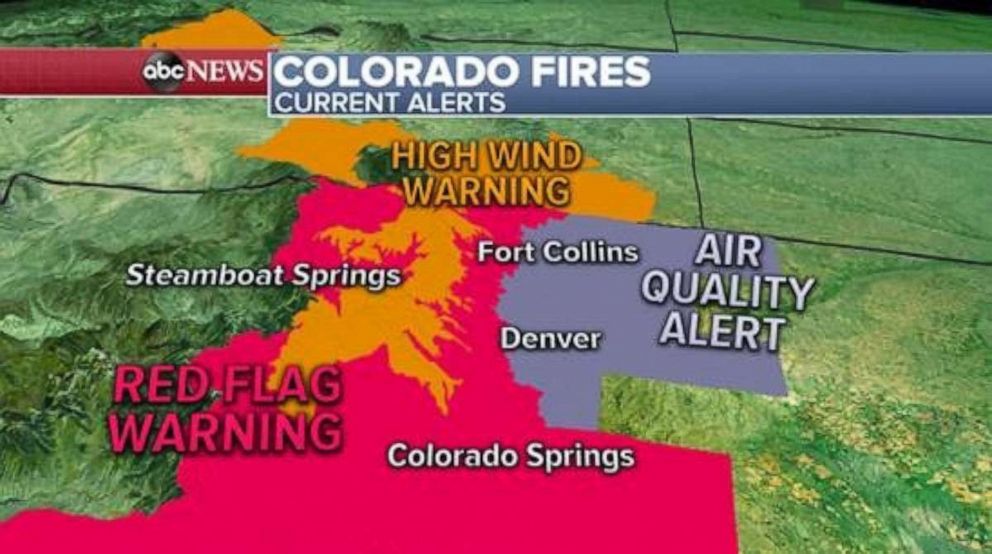 PHOTO: Several alerts remain in place Saturday morning across northern Colorado as the fire danger continues.