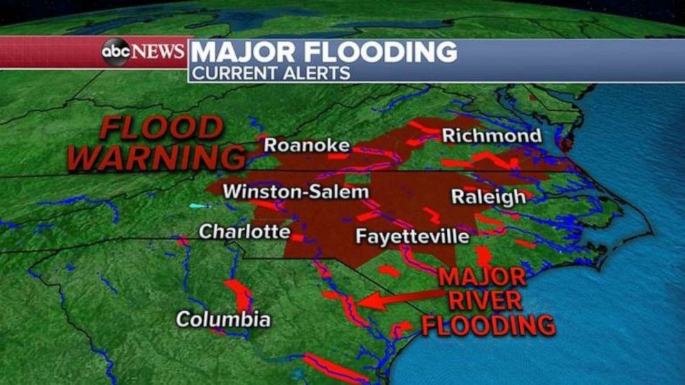 PHOTO: Eta is finally gone Friday, but there are still flood warnings in Virginia, North Carolina and South Carolina due to rising rivers. Some rivers will not crest until next week.