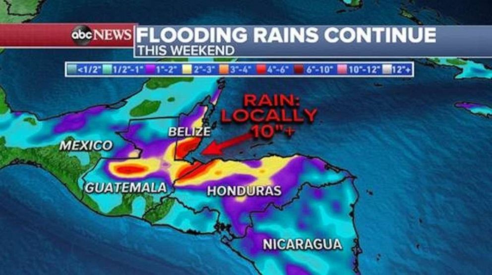 PHOTO: More heavy rain is headed toward Central America, as the region is still dealing with the severe flooding from hurricanes Eta and Iota. 