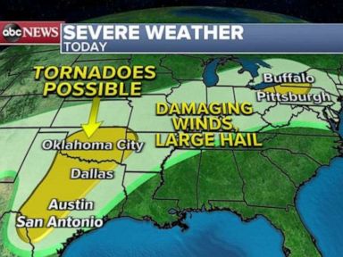 More severe weather expected in South as summer-like temperatures head to Northeast